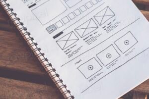 Free web design wireframes on paper